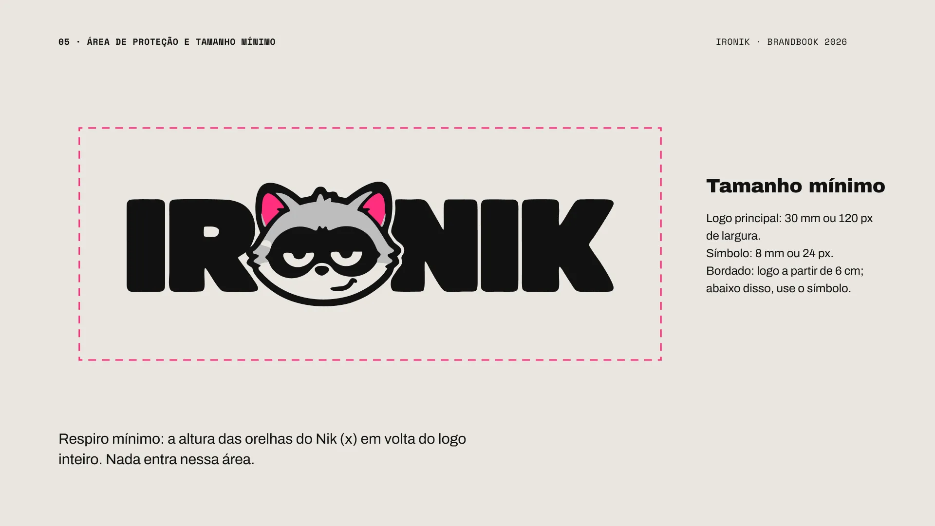 Ironik: Proteção e tamanho mínimo