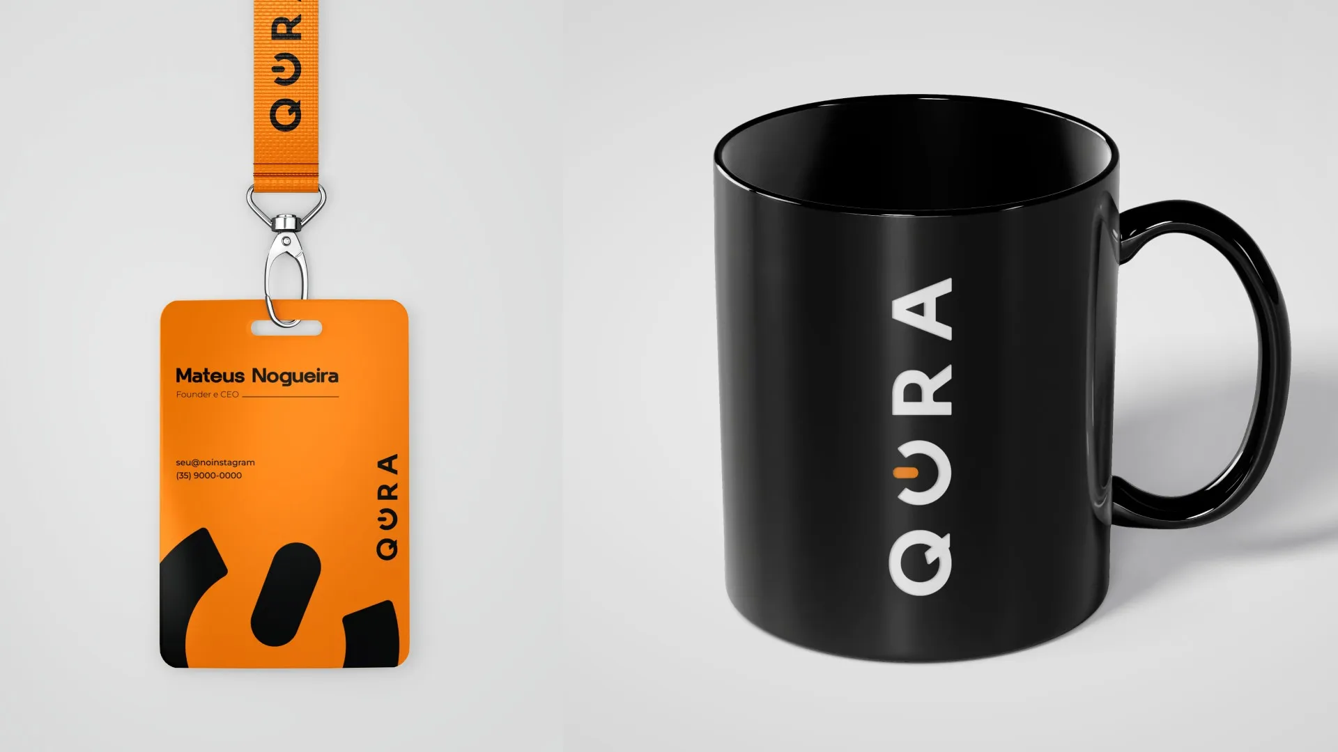 Qora: Crachá e caneca