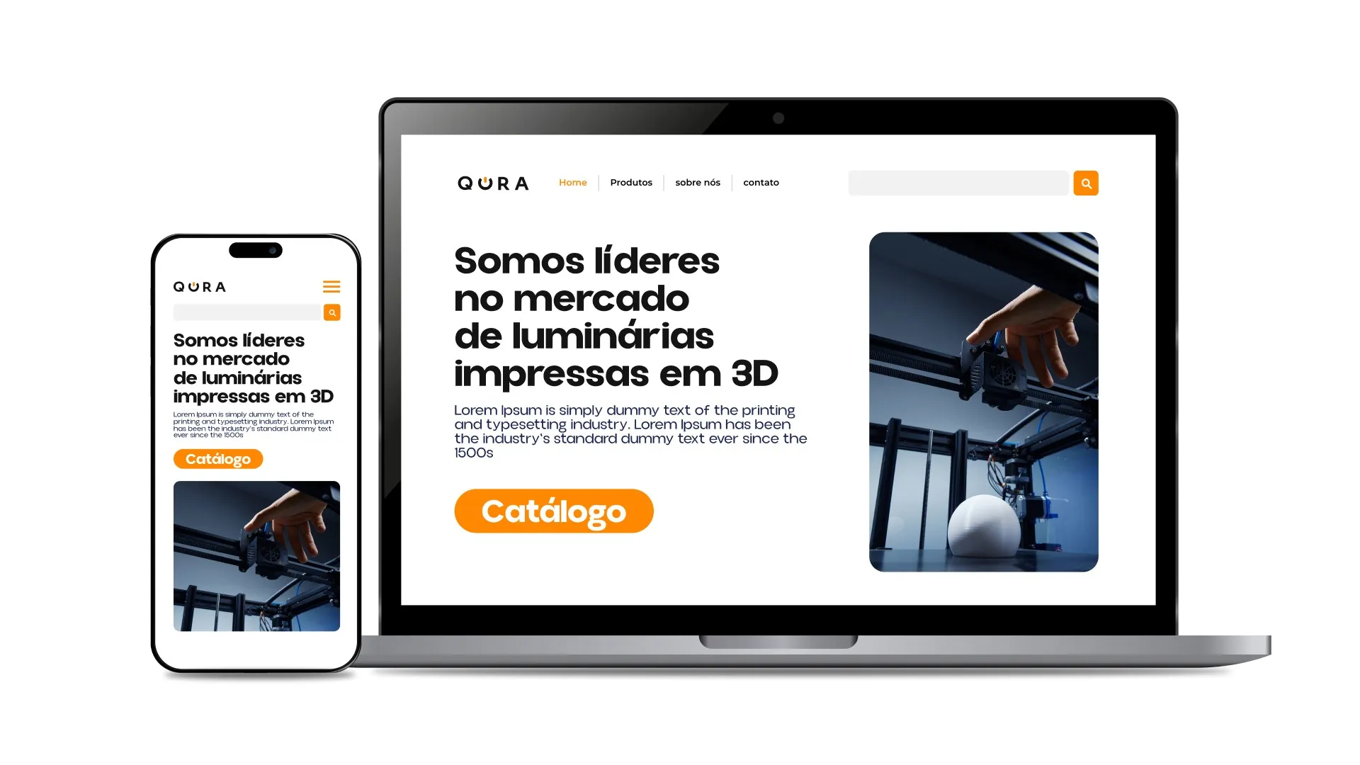 Qora: Site no notebook e no celular